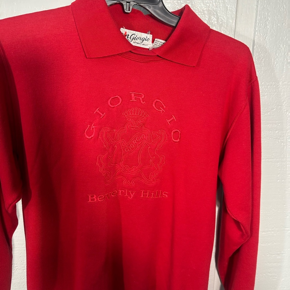 Giorgio Beverly Hills Vintage Red Sweatshirt No Size EUC - Picture 3 of 7